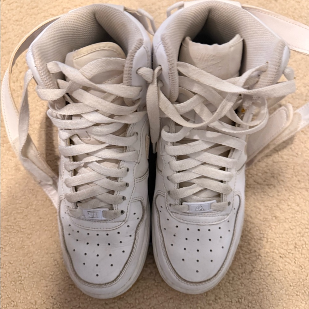 Nike Kids All-White High-Top Sneakers - Picture 2 of 5